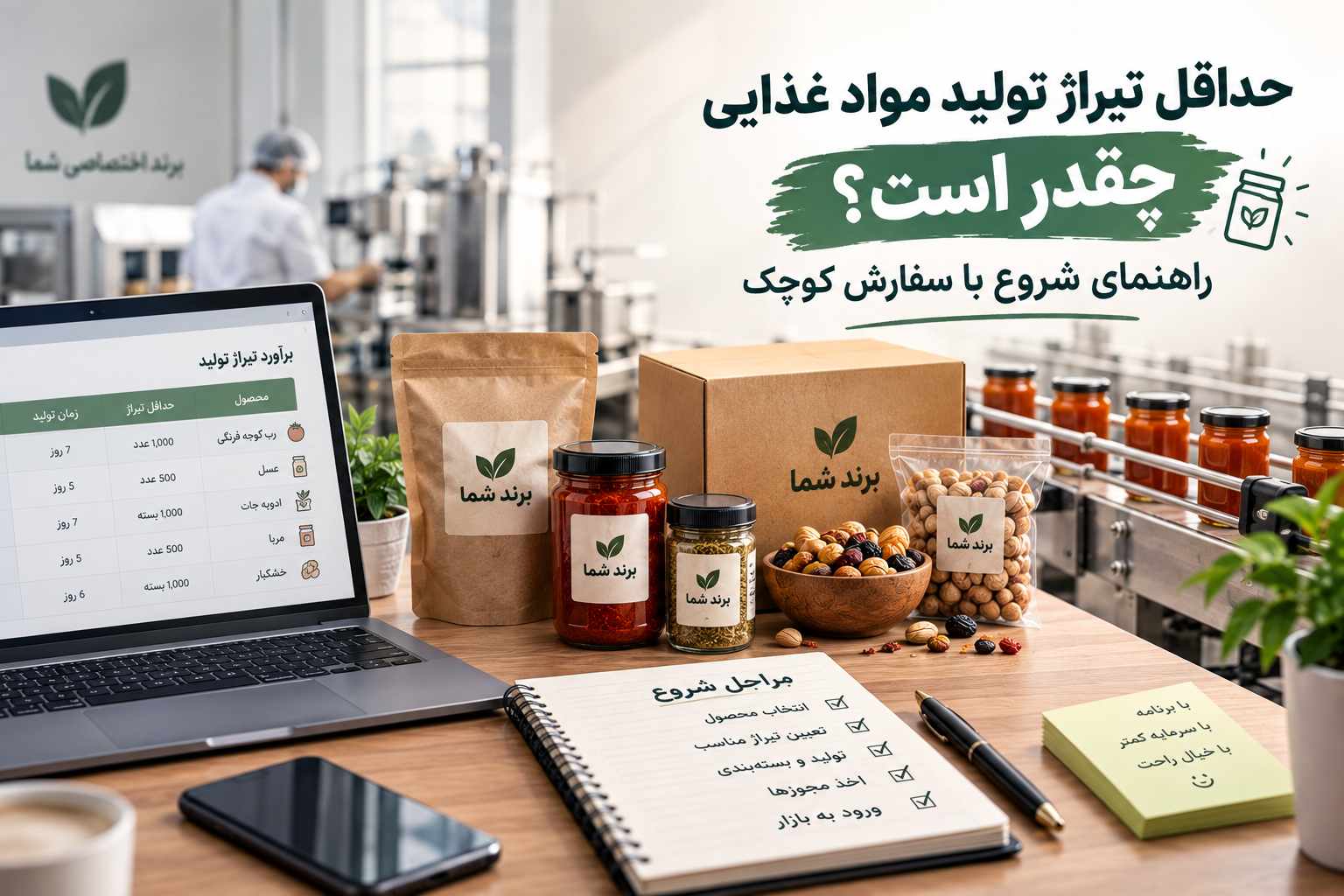 حداقل تیراژ تولید مواد غذایی چقدر است؟ راهنمای شروع با سفارش کوچک