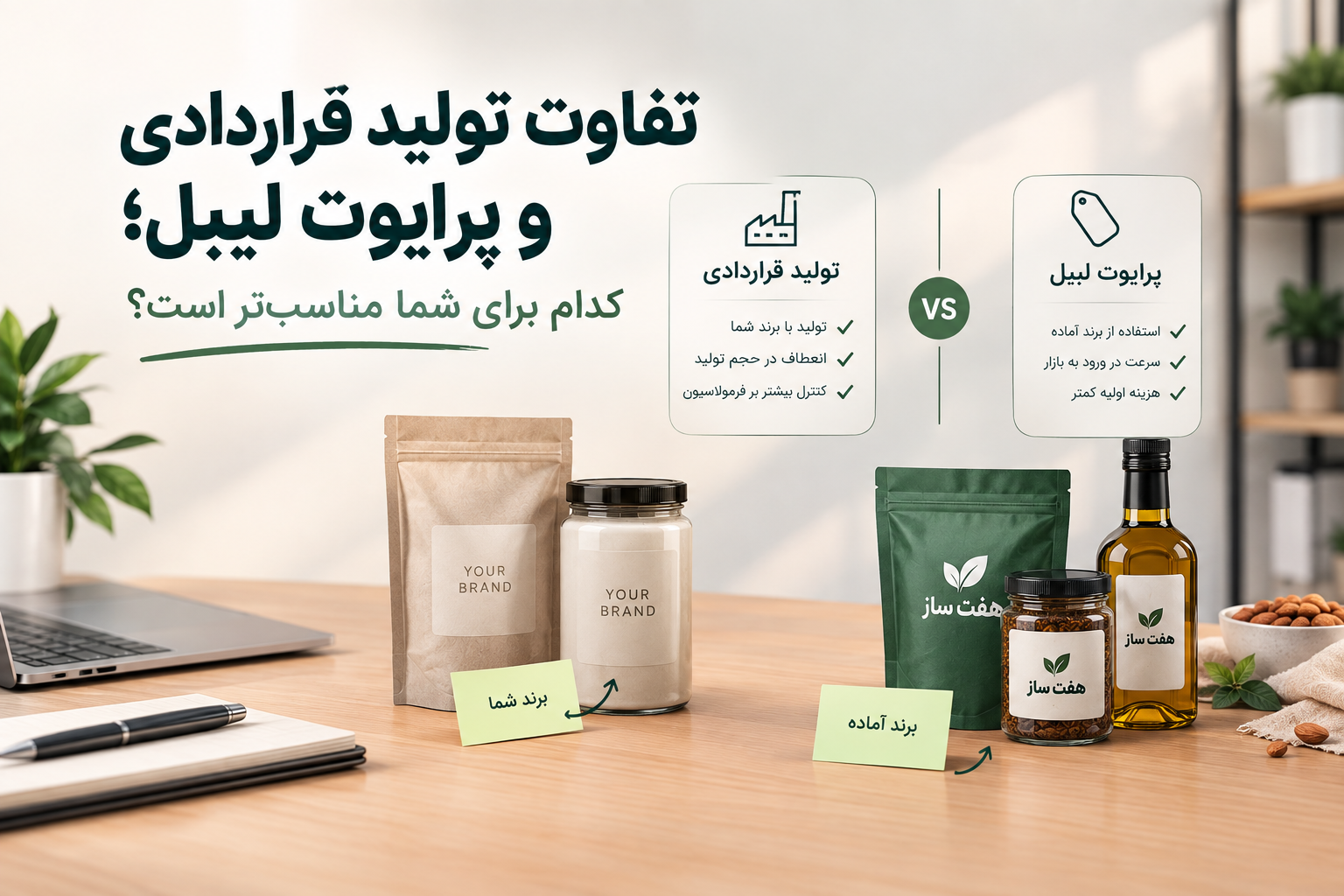 تفاوت تولید قراردادی و پرایوت لیبل؛ کدام برای شما مناسبتر است؟