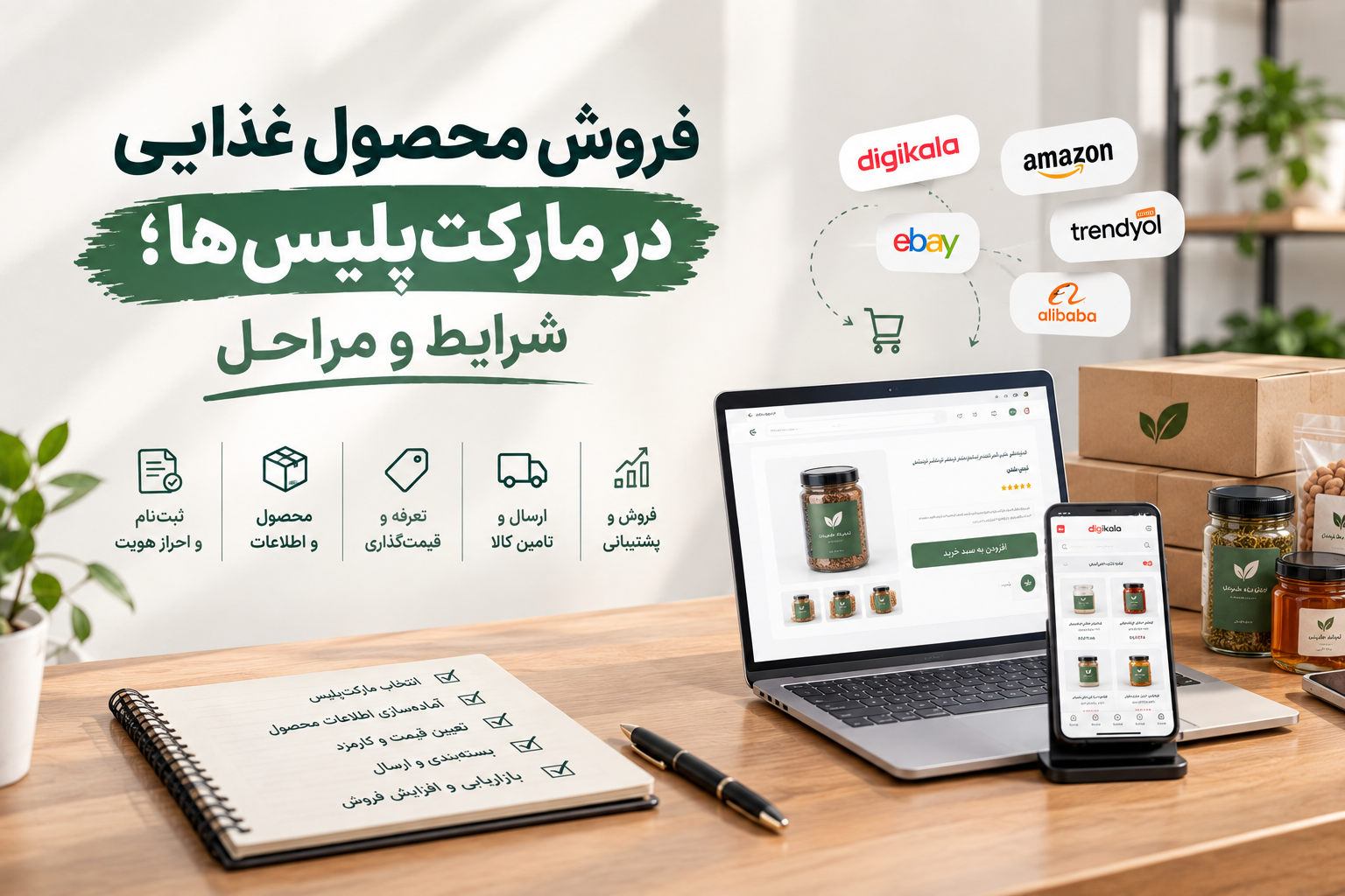 فروش محصول غذایی در مارکتپلیسها؛ شرایط و مراحل