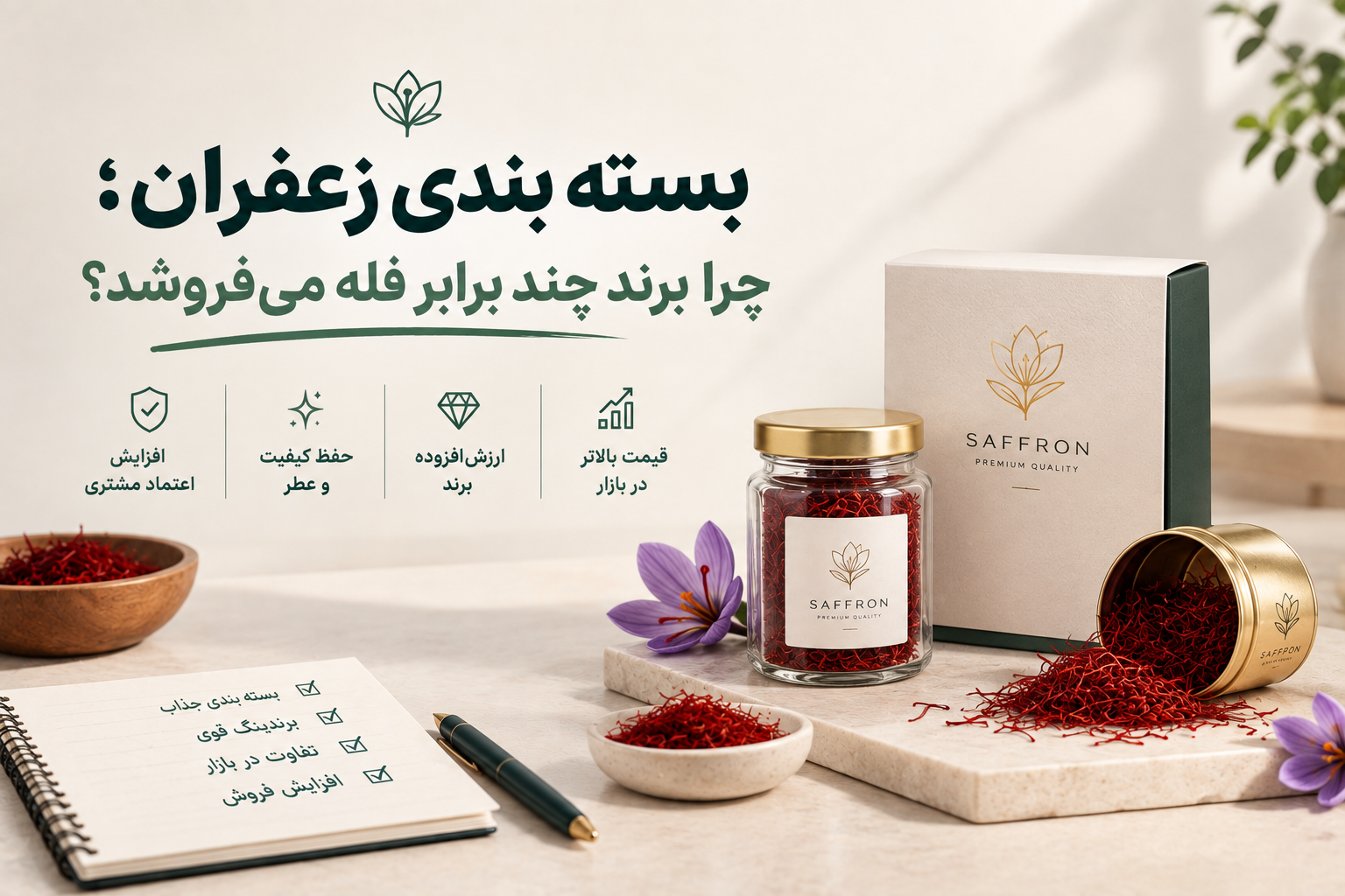 بسته بندی زعفران؛ چرا برند چند برابر فله میفروشد؟