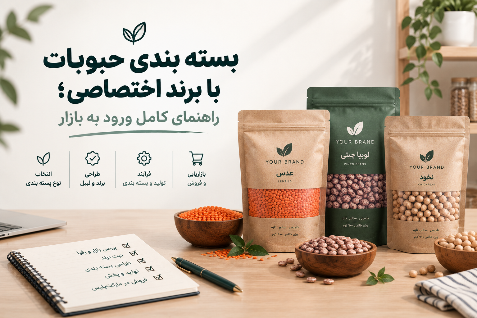 بسته بندی حبوبات با برند اختصاصی؛ راهنمای کامل ورود به بازار