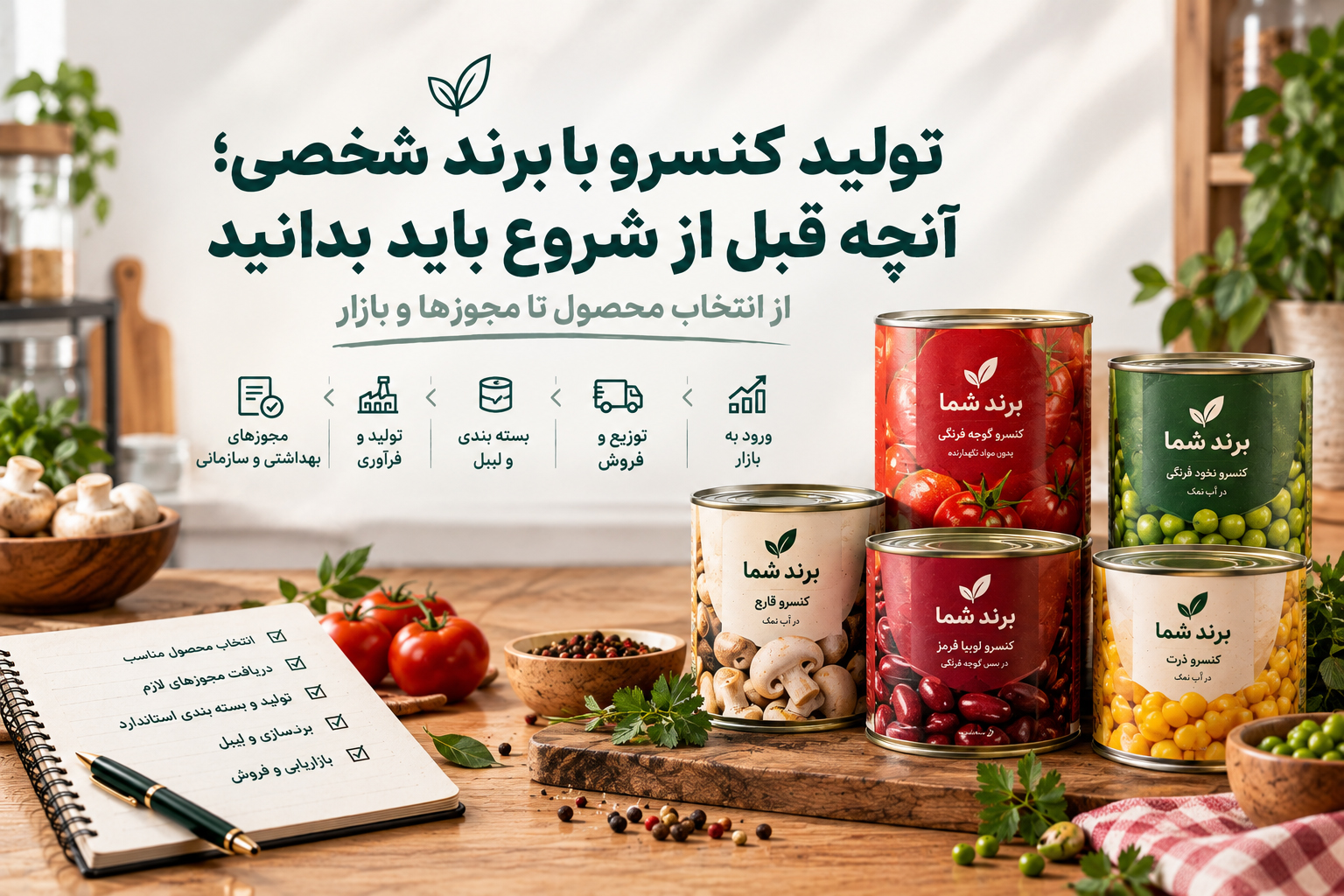 تولید کنسرو با برند شخصی؛ آنچه قبل از شروع باید بدانید