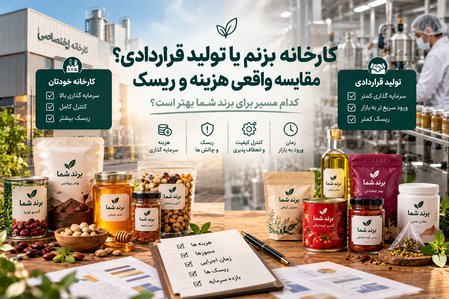 کارخانه بزنم یا تولید قراردادی؟ مقایسه واقعی هزینه و ریسک